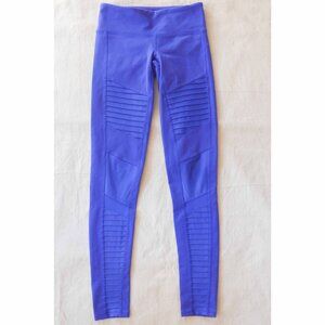 Alo Women XXS 7/8 High-Waist Moto Legging in Sapphire Blue